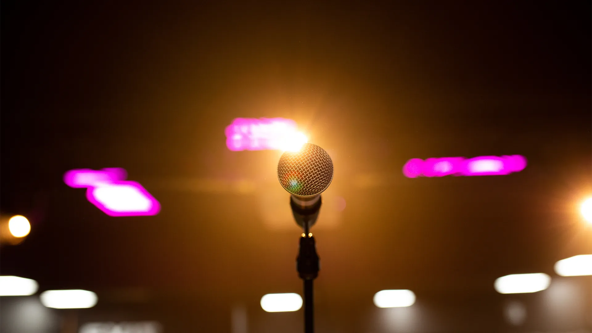 Close up of a microphone at soundcheck